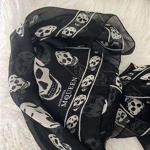 Authentic Alexander McQueen silk skulls scarf